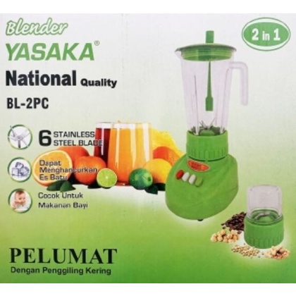 Blender Plastik murah 2 in 1 Blender jus Blender penggiling Yasaka - Tipe BL-2PC