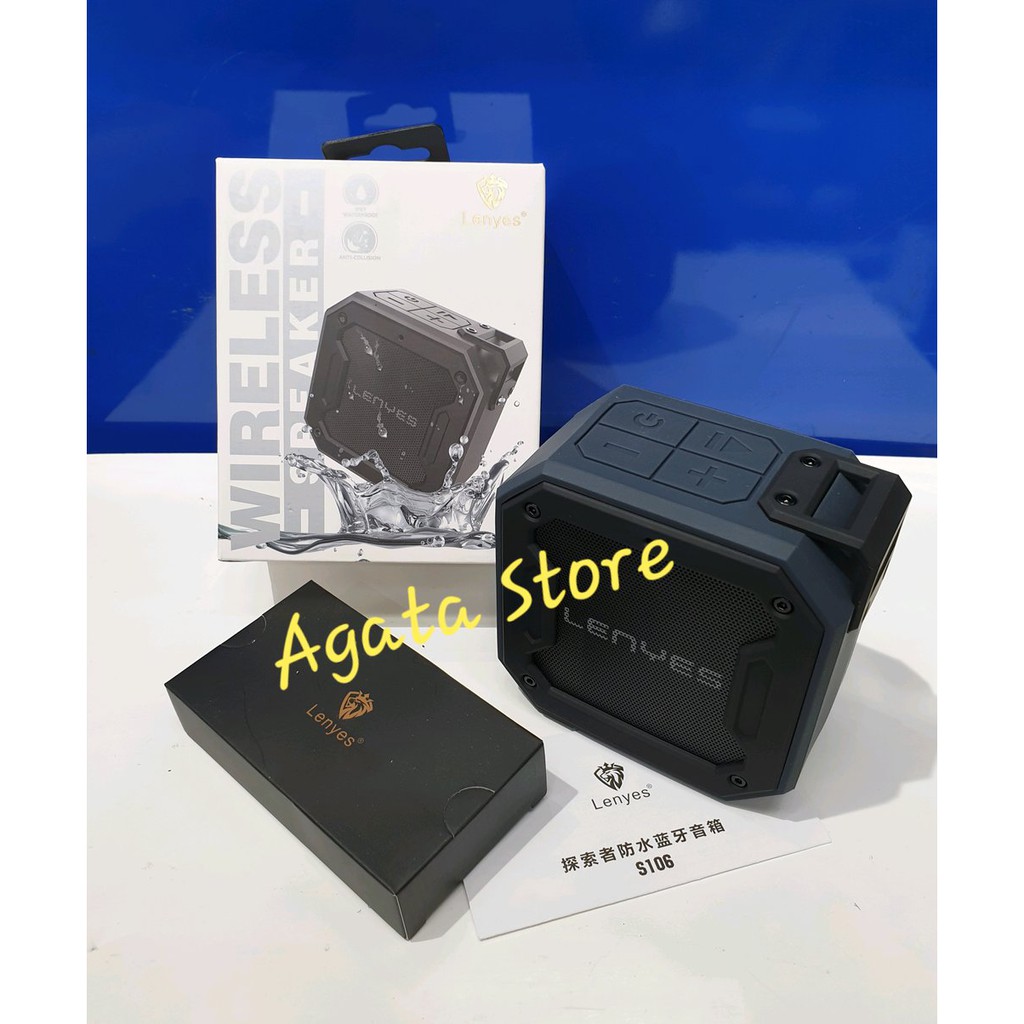 Lenyes S106 Spekaer Bluetooth Original Waterproof - Wireless Speaker Lenyes S106 Anti Air Ori