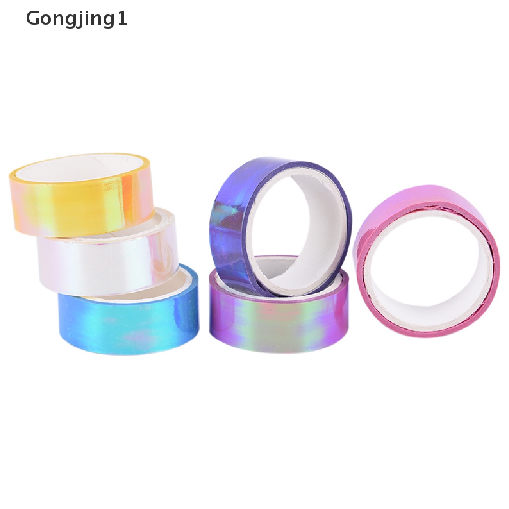 Gongjing1 Tape Perekat Glitter Prismatik Hologram Panjang 5m Untuk Dekorasi Senam Ritmik Hoops