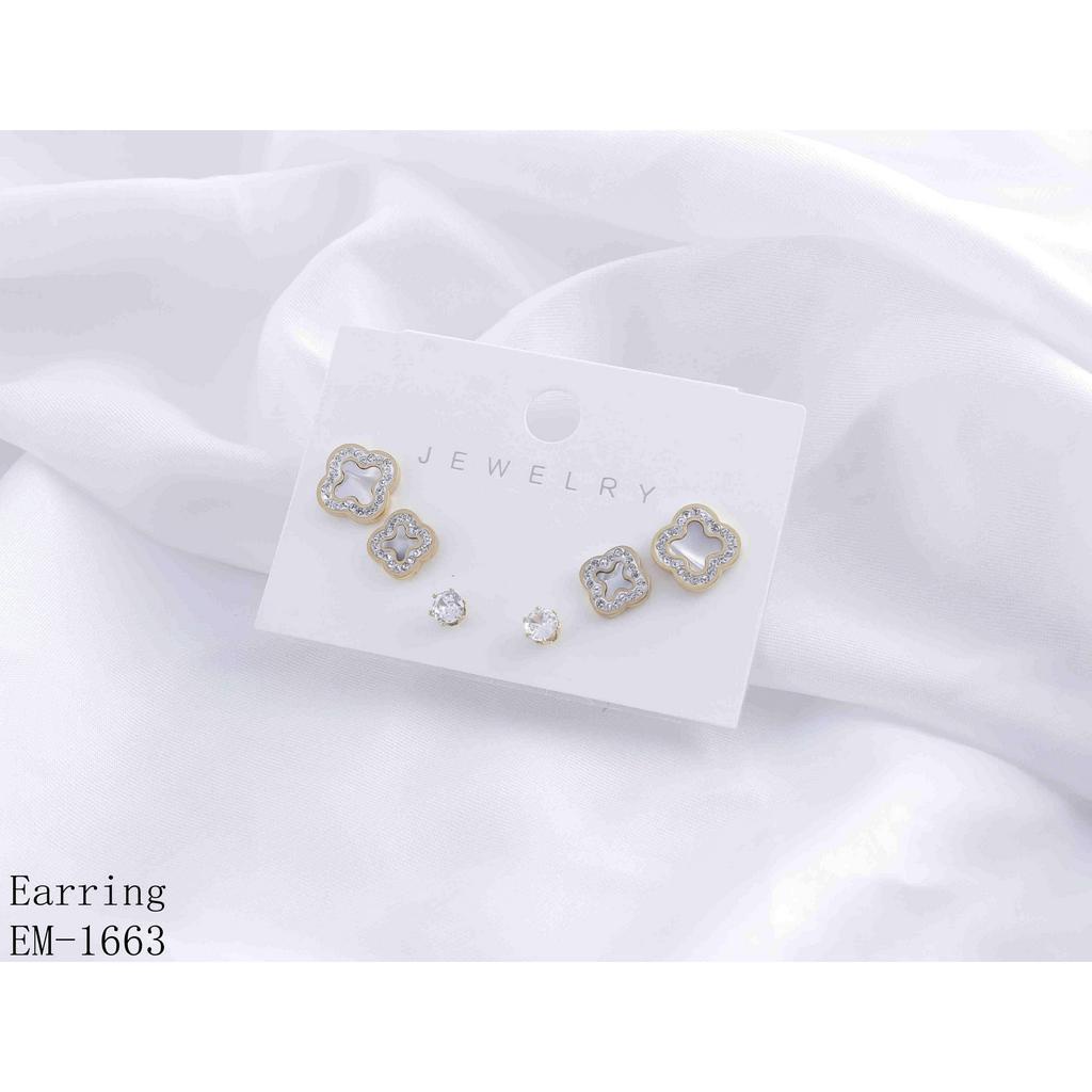 Anting Titanium Set3 Permata Perhiasan Fashion 1663