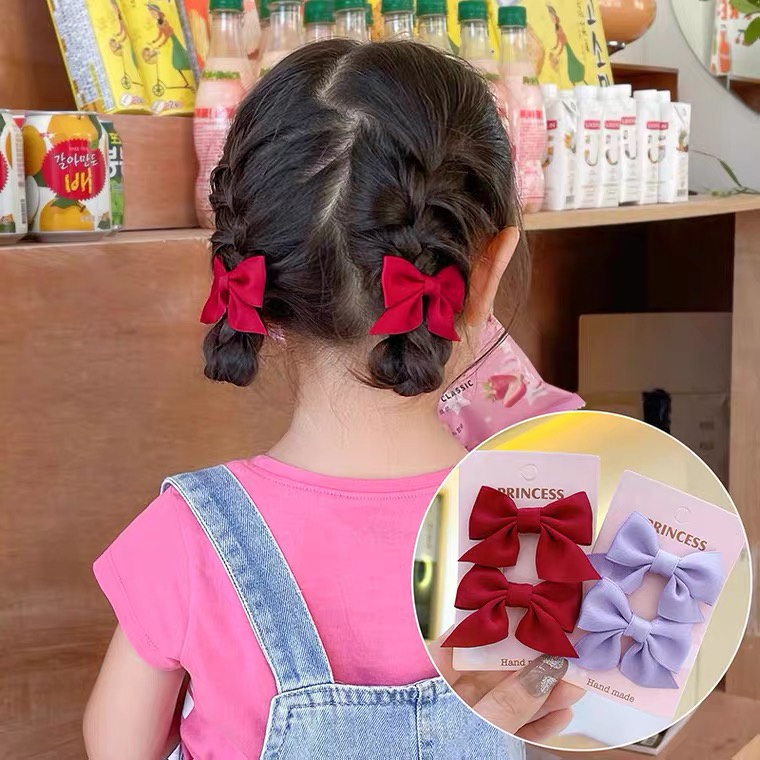 （Hello Girl)F38 2 Pcs Set Jepit Rambut Pita Kecil Klip Jepitan Anak Gaya Korea Fashion Hair Clip