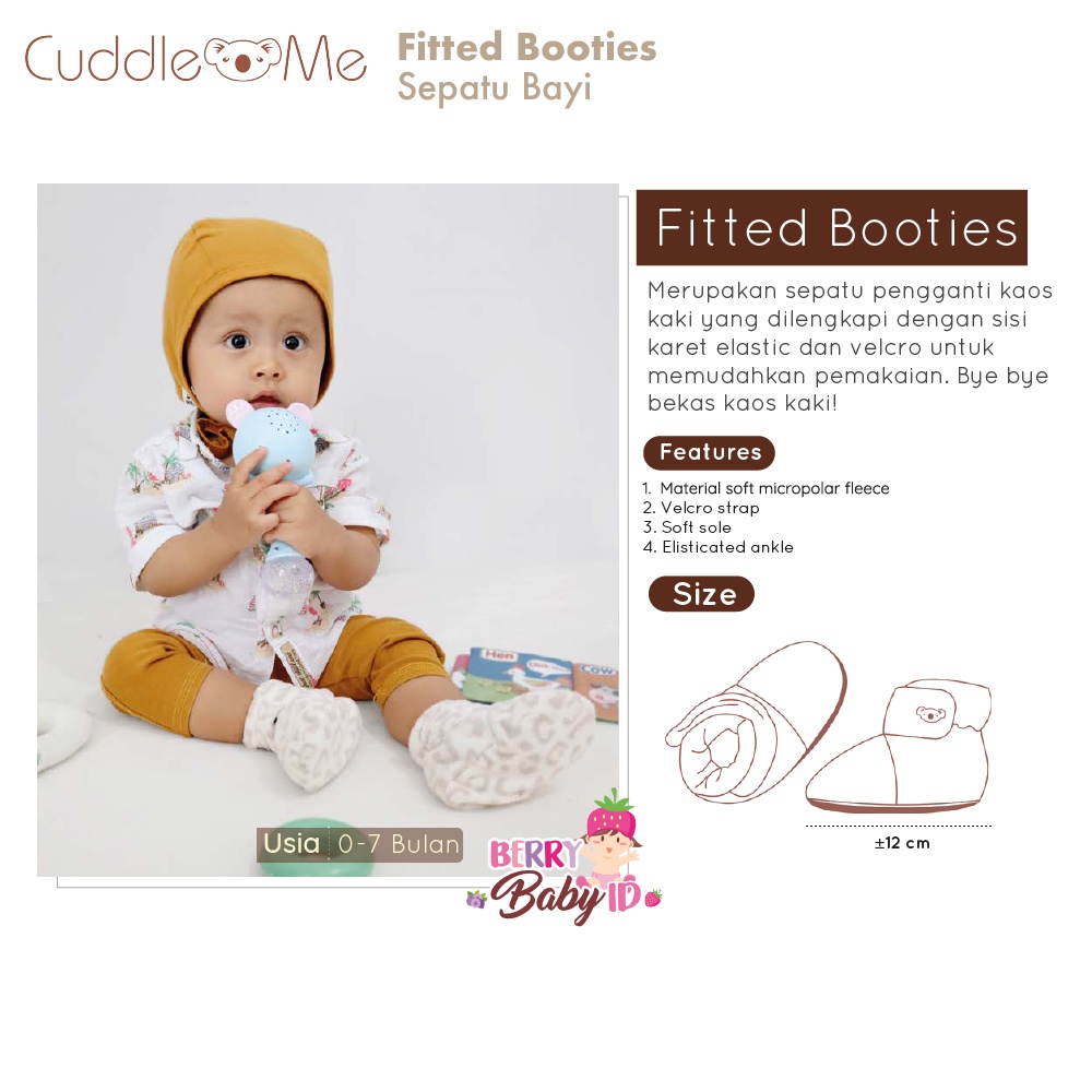 Cuddle Me Prewalker Sepatu Bayi Baby Fitted Booties Lucu dengan Velcro Berry Mart