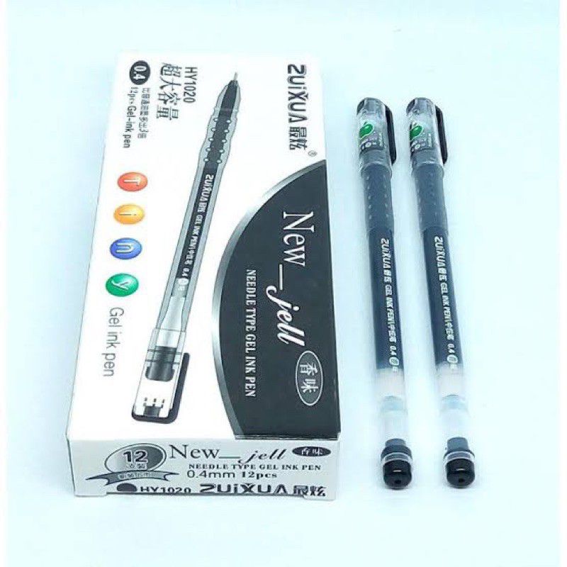 

((zuixua)) isi 12pcs pulpen gel hitam zuixua, merk apel, 0,4mm