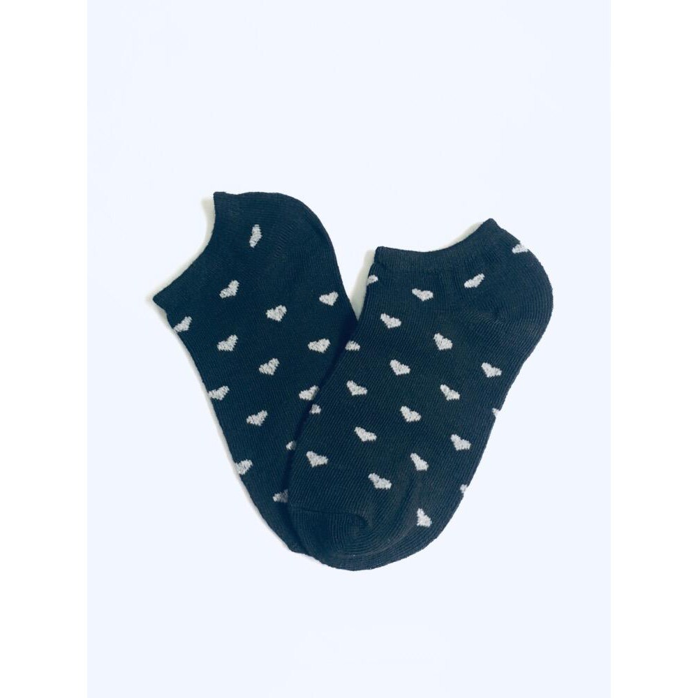 FAYES Kaos Kaki Wanita Ankle Kaos kaki Cute Kaos Kaki Motif Kaos Kaki Semata Kaki Socks U16-H01 BLACK