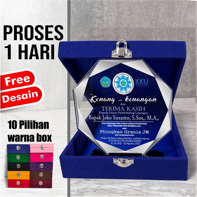 Plakat, Penghargaan, TROPHY, Plakat Wisuda, Akrilik tebal 8MM ukuran 20x10