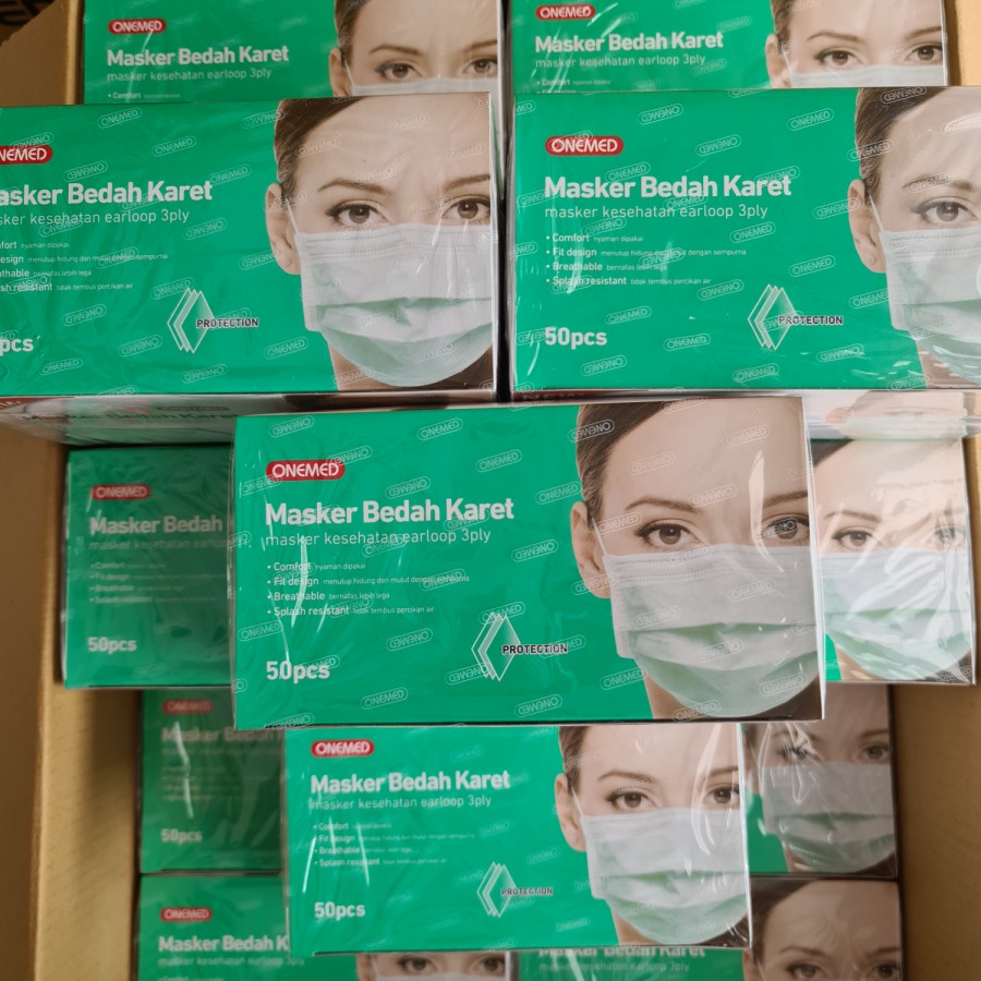 Masker Medis Karet Earloop OneMed 3 Ply Masker Bedah One Med