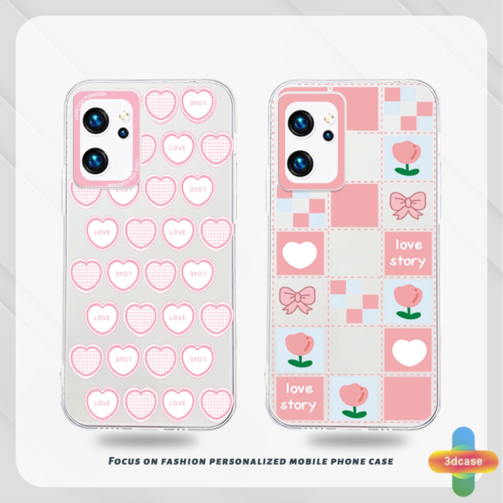 Case HP OPPO A16 A95 A57 A55 A7 A15 A54 A5S A3S A76 A96 A5 A9 A31 A53 A33 2020 A12 A1K A16E A16K A54S Reno 7 5 4 6 8 5F 5K 4F 4 5 06 Lite A74 A15S A52 A11K A92 A35 A11 A93 A32 A72 A94 A53S F19 F17 21 PRO A16S A77 A57S A57E Pink Love Heart Transparent Case