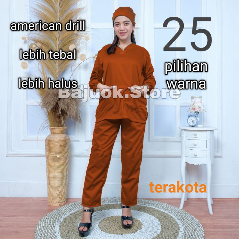 baju ok/baju jaga/baju ok lengan panjang/baju ok lengan pendek/baju jaga scrub/baju perawat/baju medis bukan dua saudara