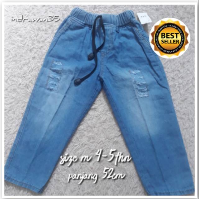  JEANS  RIPPED BLUE JEANS  CELANA  ANAK  SIZE  M 4 5 TAHUN 