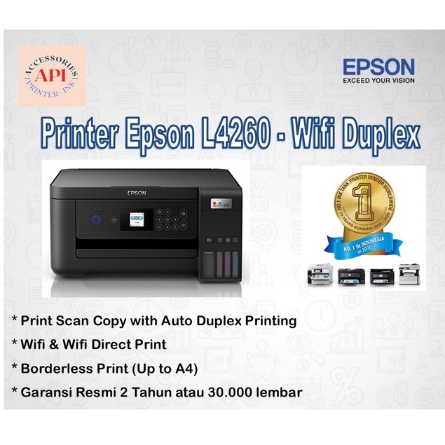 Printer Epson L4260 L 4260 Print Scan Copy Wifi Duplex-Pengganti Epson L4150 L4160