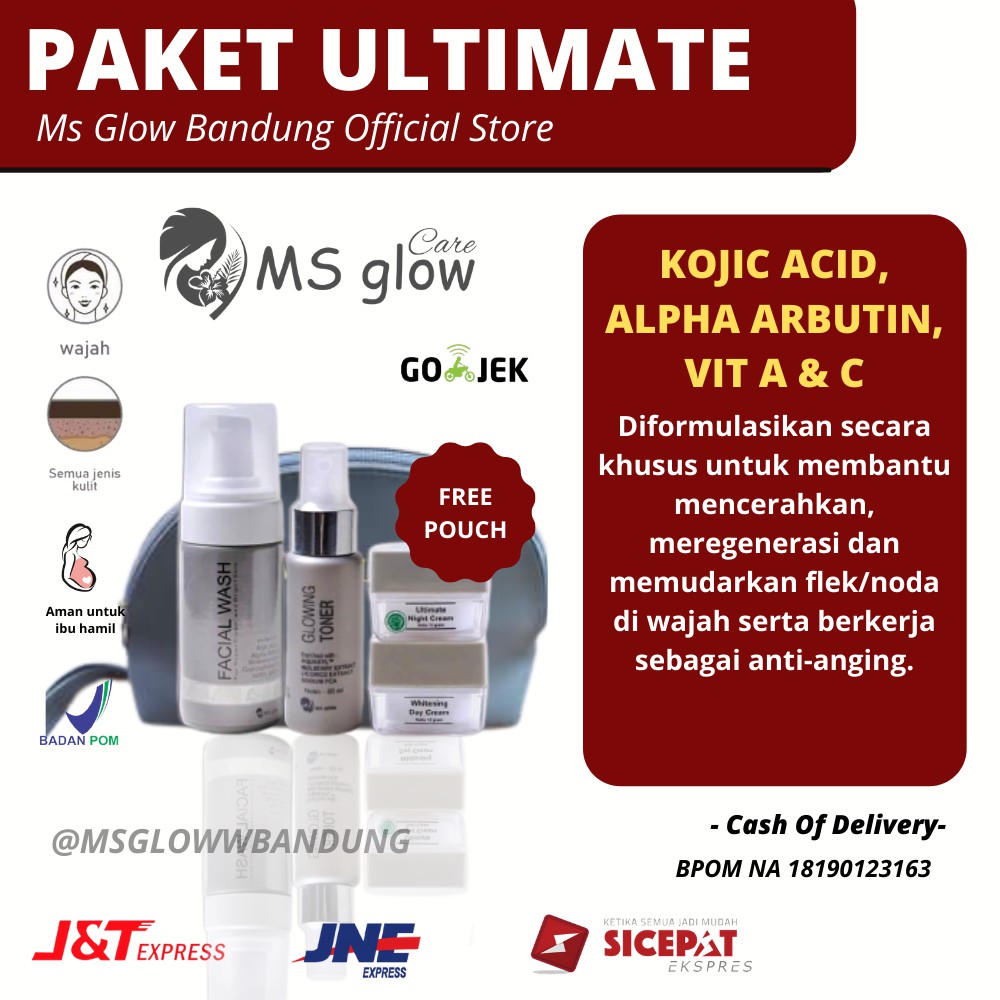 MS GLOW ULTIMATE SERIES PAKET SKINCARE WAJAH AMPUH HILANGKAN FLEK HITAM ANTI ANGING BPOM BANDUNG