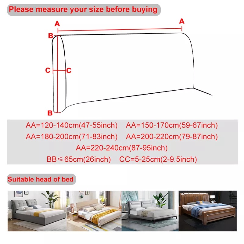 Full Elastic Headboard Cover /  Penutup Divan Headbed Sandaran Elastis Spring Bed Scratch