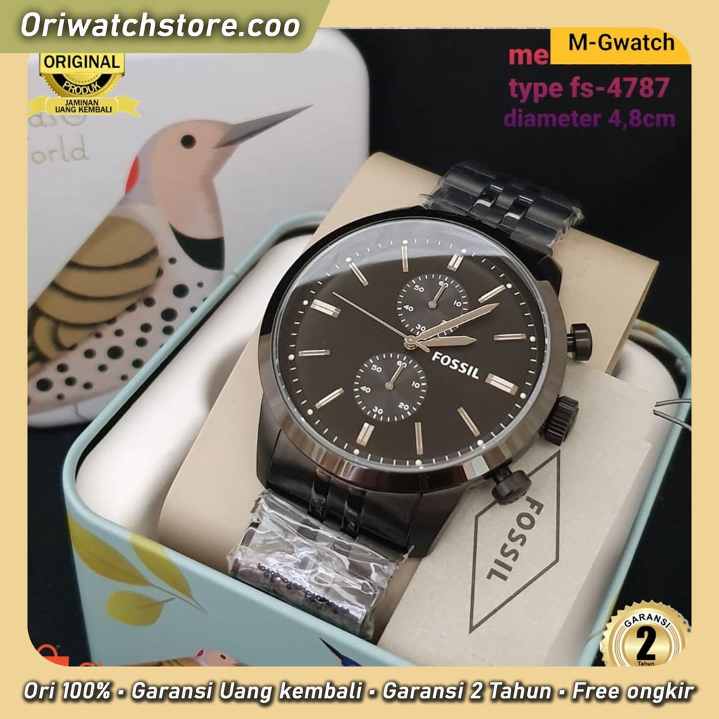 TERLARIS FOSSIL FS4787 JAM TANGAN PRIA FOSSIL TYPE FS4787 STAINLESS STEEL SIZE 48 MM BOX ORI