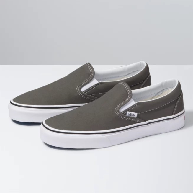 Sepatu Slip On Pria Wanita Casual Dark Grey