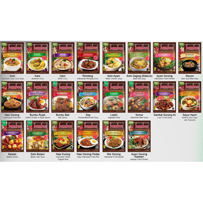 Bamboe bumbu dapur all varian rawon rendang balado soto gule opor dll