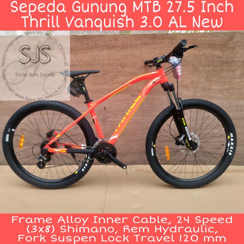 Sepeda Gunung MTB 27.5 Inch Thrill Vanquish 3.0 AL New Alloy 24 Speed Hydraulic
