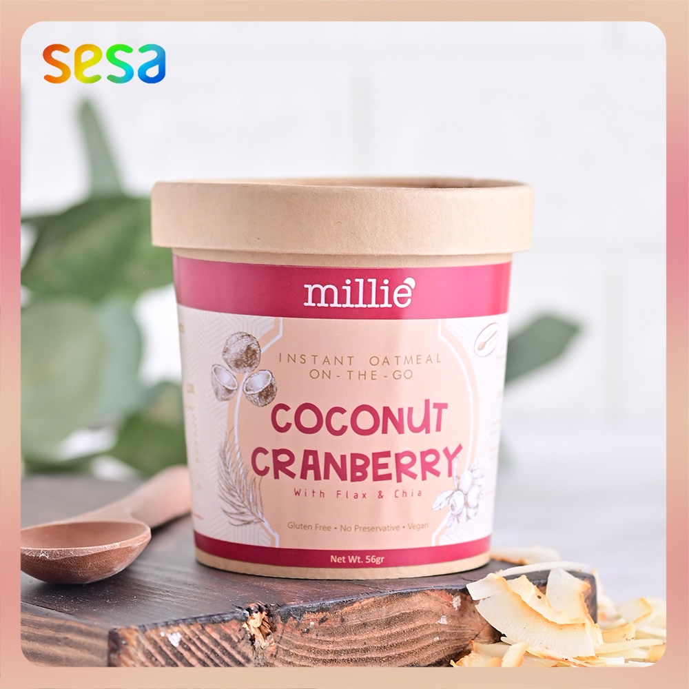 

MILLIE Instant Oatmeal Coconut Cranberry 56gr - Gluten FREE