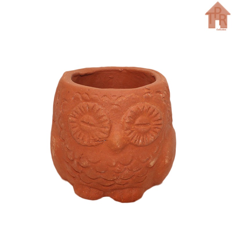 Terakota Pot Karakter Burung Hantu - OWL D10