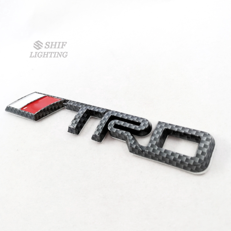 1Pc Stiker Emblem Motif Logo TRD Bahan ABS + Carbon Fiber untuk Mobil Toyota TRD