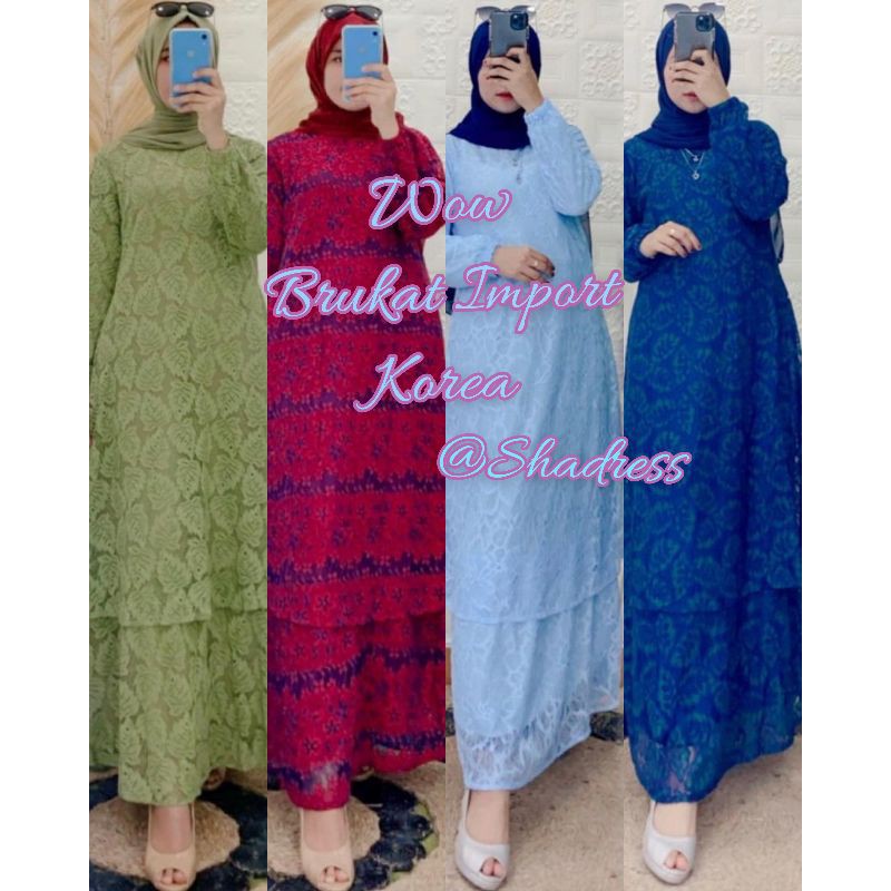 DRESS KURUNG MALAYSIA / BAJU GAMIS MELAYU BRUKAT KOREA IMPORT