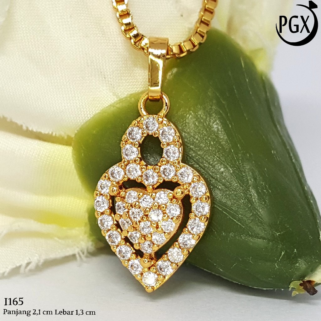 PGX Liontin Kalung Xuping Wanita Perhiasan Lapis Emas Aksesoris Fashion - I165