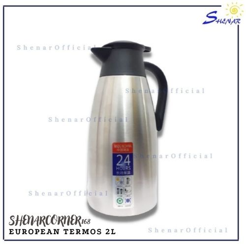 SHENAR TERMOS AIR STAINLESS STEEL 2 LITER / TERMOR AIR PANAS TERMOS AIR DINGIN 2 LITER / TERMOS KOPI TEH EUROPEAN VACUUM JUG TAHAN PANAS DINGIN ,SHENARCORNER168