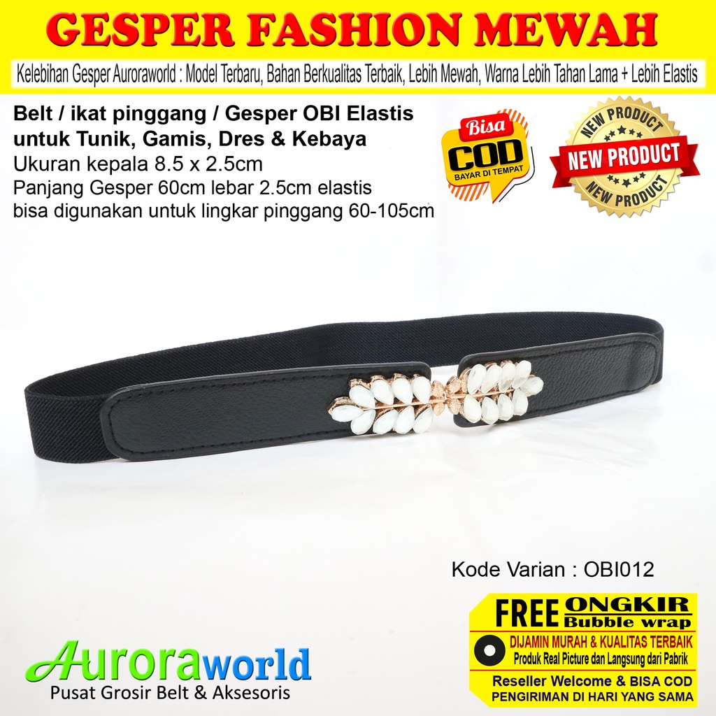 AURORAWORLD ikat pinggang wanita premium belt cewek elastis obi belt karet gesper perempuan kebaya sabuk mewah korea untuk tunik gamis dres gaun bisa COD