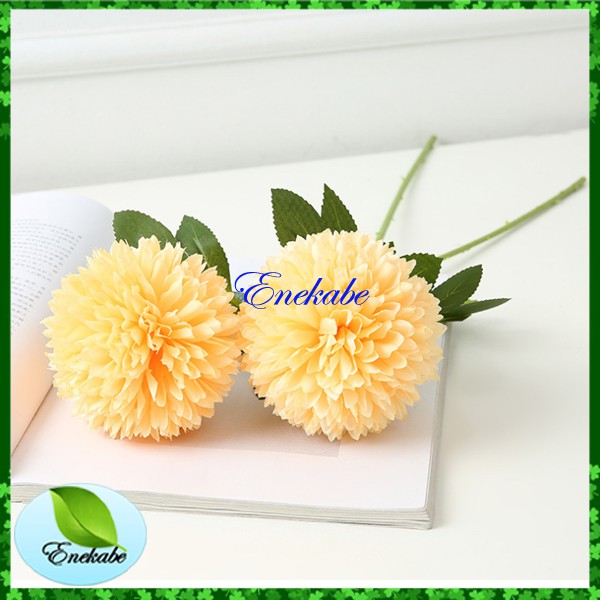 Bisa COD Bunga Krisan Bulat Dekorasi Bunga Artifisial Bunga Dan Daun Palsu Ukuran Besar-1