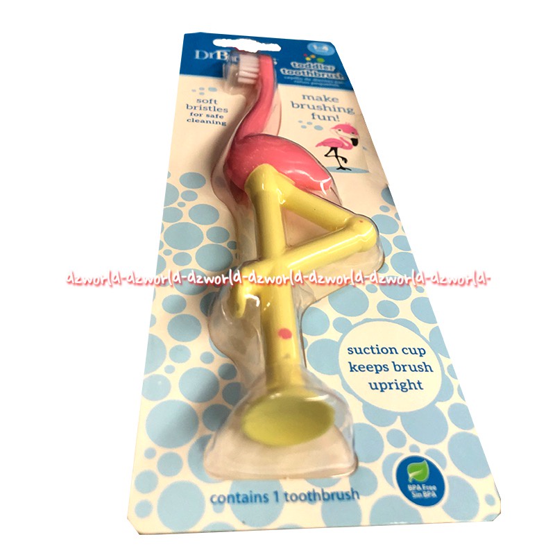 Dr Brown's Toddler Toothrush Sikat Gigi Anak-Anak 1-4th Model Flamingo Unik Dr Browns Dr Brown Uniqu