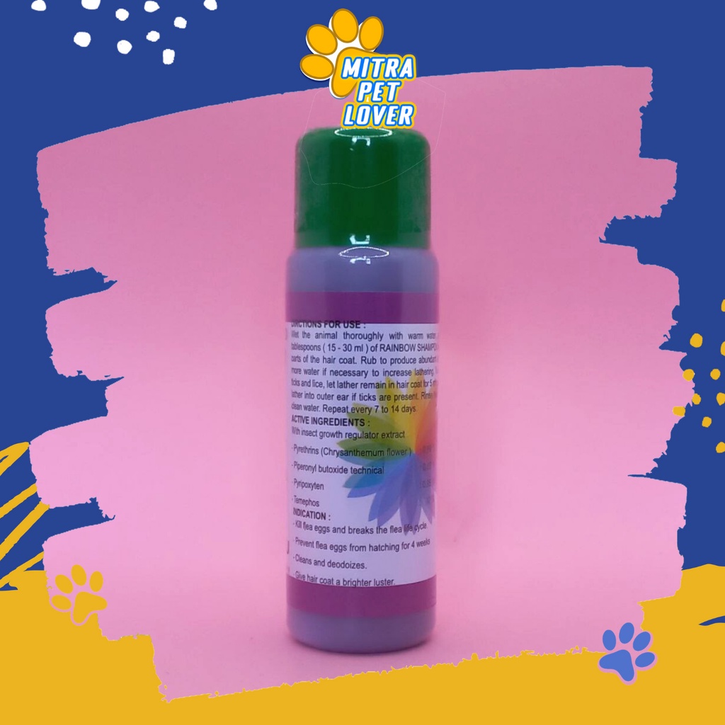 SHAMPO ANTI KUTU KELINCI - RAINBOW SHAMPOO KELINCI 125 ML ORIGINAL - SAMPO RABBIT BULU HALUS BERSIH WANGI HARUM LEMBUT AMAN - MURAH GARANSI ASLI KUALITAS - PET ANIMAL TAMASINDO OBAT KESEHATAN &amp; VITAMIN TERNAK HEWAN BINATANG PELIHARAAN MITRAPETLOVER