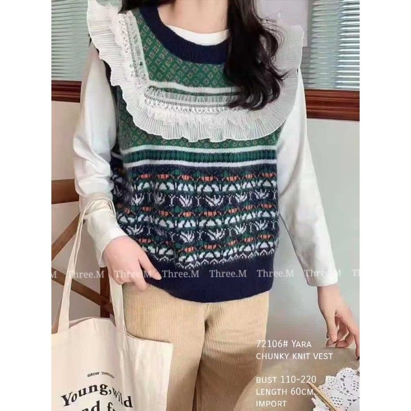 MDLV ~ BM 72106 KNIT VEST YARA // FASHION IMPORT WANITA