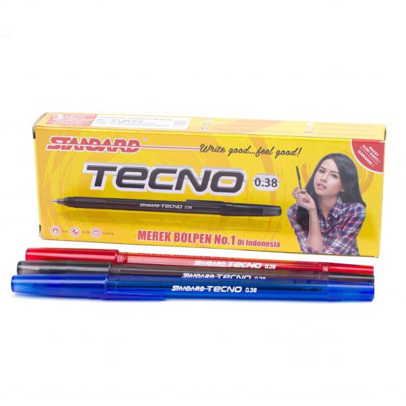 

BALLPOINT STANDARD AE7 ISI 6 TECNO 0.38MM CABUT HITAM BIRU MERAH PENA PEN PULPEN BALLPEN GROSIR