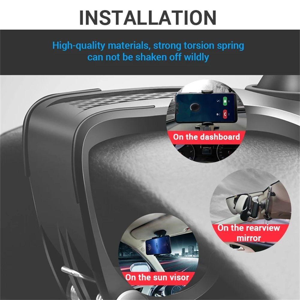 Lanfy Phone Holder Adjustable Multifungsi Auto Mobil Smartphone Stand View Mirror Mount Braket Telepon