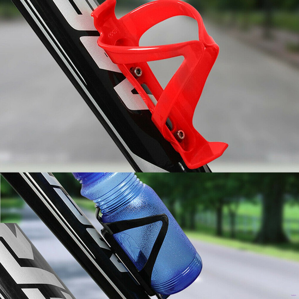 Bike Water Bottle Cage Mountain Bicycle Road Cycling Frame Mount Drinks Bottle Plastic Holder Bracket, Red