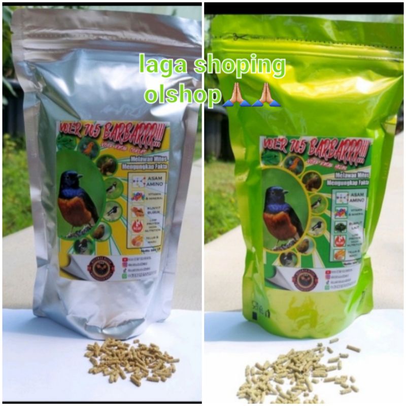 1 SASET VOER BARBARRR KUNING 300gr 705 BARBARRR SILVER kuning protein 18% makanan burung murai kacer anis cucahijau pleci