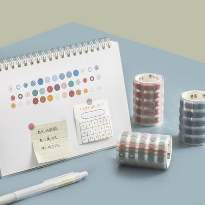 Coloring Dot Transparent Washi Tape - Stiker Tape Dot Untuk Bujo