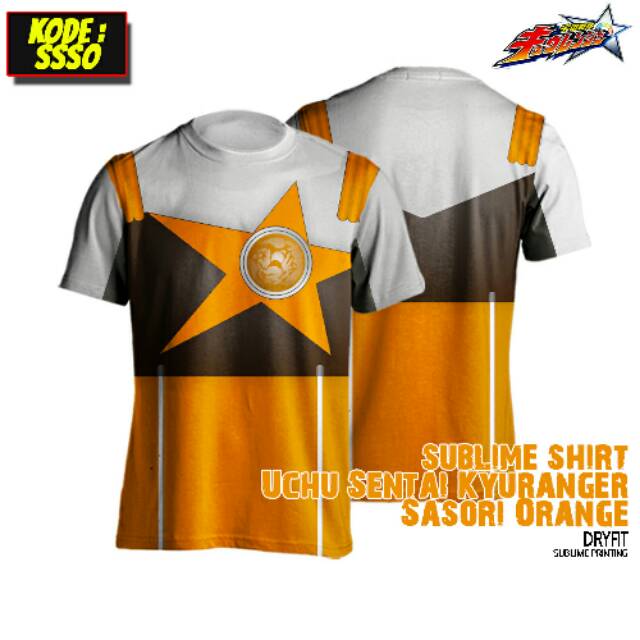 T-SHIRT SUBLIME KAOS BAJU- SUPER SENTAI KYURANGER KYUURANGER SASORI ORANGE