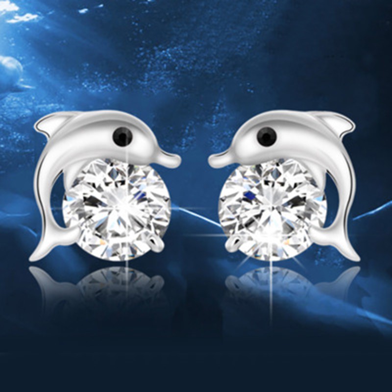 925 anting perak sterling anting-anting wanita dengan perhiasan fashion berlian