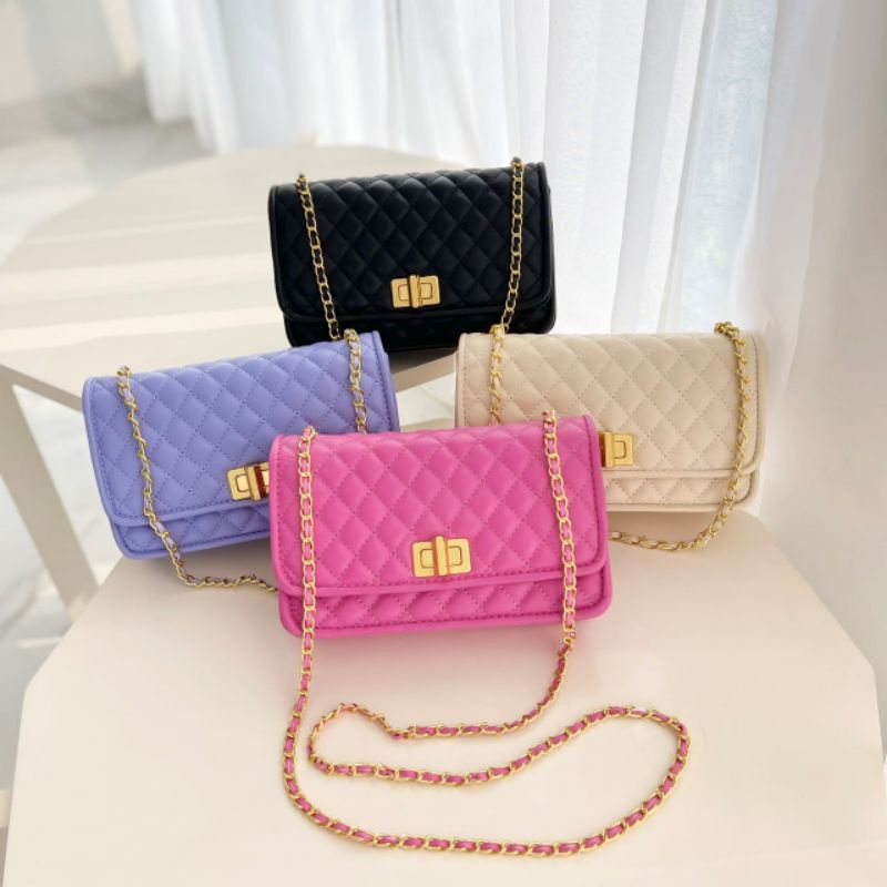 Tas Quilted || Tas Ungu || Tas Fuschia || Tas Murah || Branded Bag || C1312