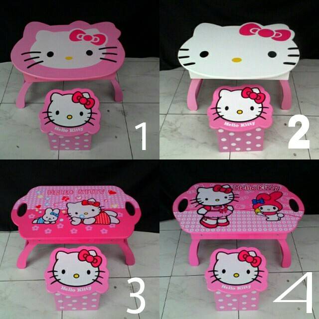 SALE MEJA BELJAR LIPAT  ANAK  SET TOYBOX PINK HELLO  KITTY  