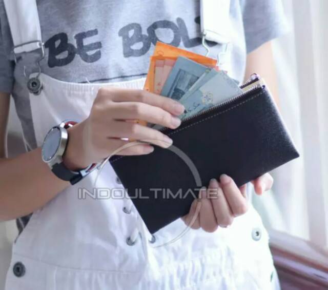 Dompet Wanita import HM-236 Dompet Cewek / Cewe Kartu ATM Panjang Kulit Import Murah / dompet lipat