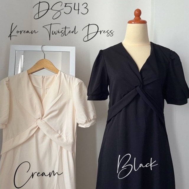 DS543 • Korean Twisted Dress Import • Fashion wanita