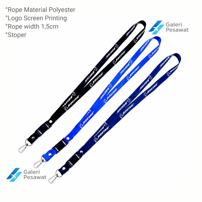 

Spesial Lanyard / Gantungan Tali Id Card Boeing (Lebar 1Cm) Promo