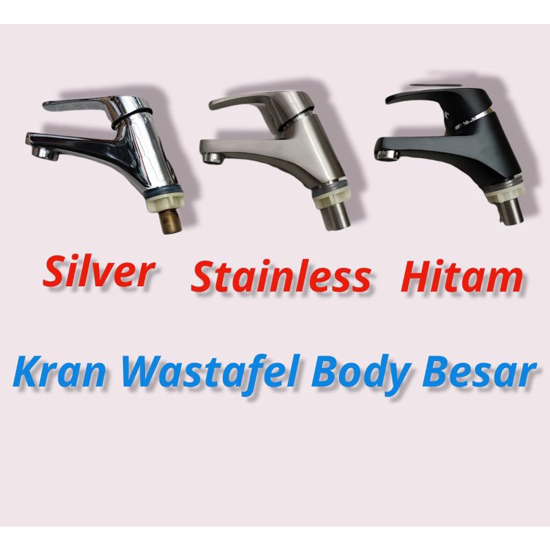 Kran wastafel hitam / stainless / kuningan model toto