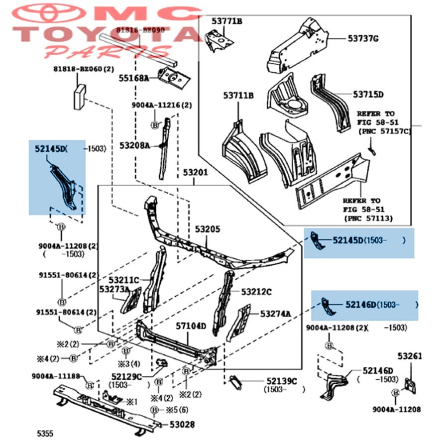 Support Bracket Breket Bumper Depan Kanan Rush Terios 52145-BZ070