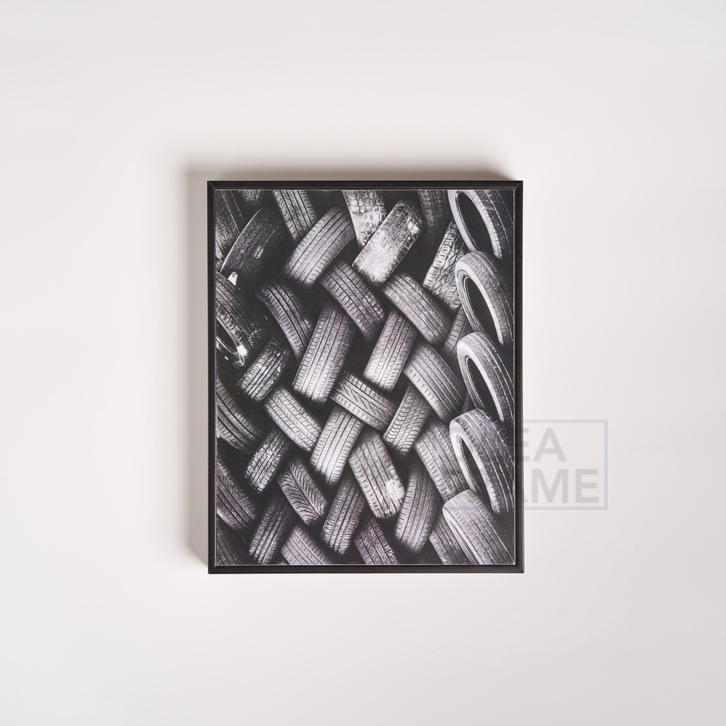 Bingkai Foto Kayu Blok Hitam - Frame Foto 30x40cm