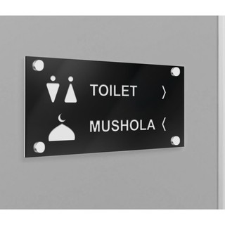 PAPAN TANDA SIGN  Toilet WC dan Mushola  Akrilik Shopee 