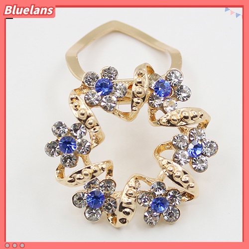 Bluelans Lady Girl Luxury Elegant Rhinestone Flower Garland Scarf Clip Brooch Pin Jewelry