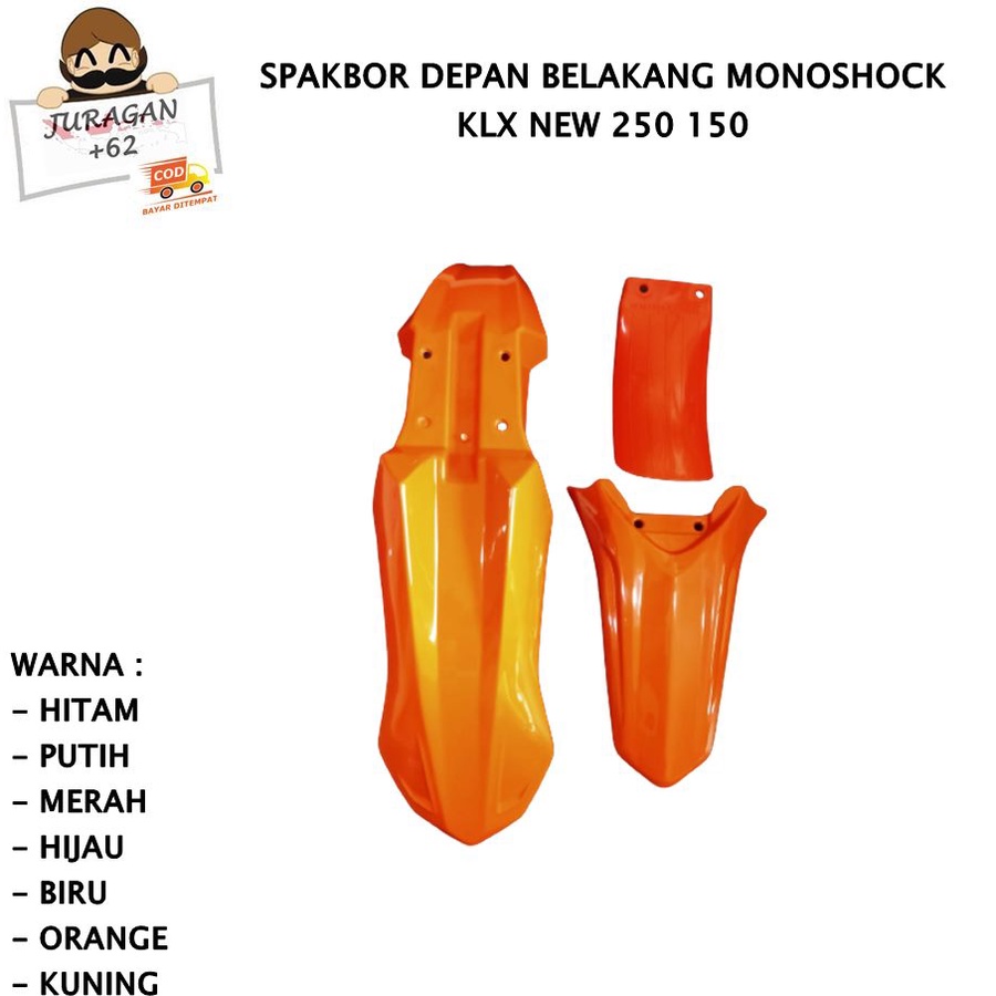 SPAKBOR SET KLX NEW 150 250 DTRACKER DEPAN BELAKANG COVER LUMPUR MONOSHOCK D TRACKER