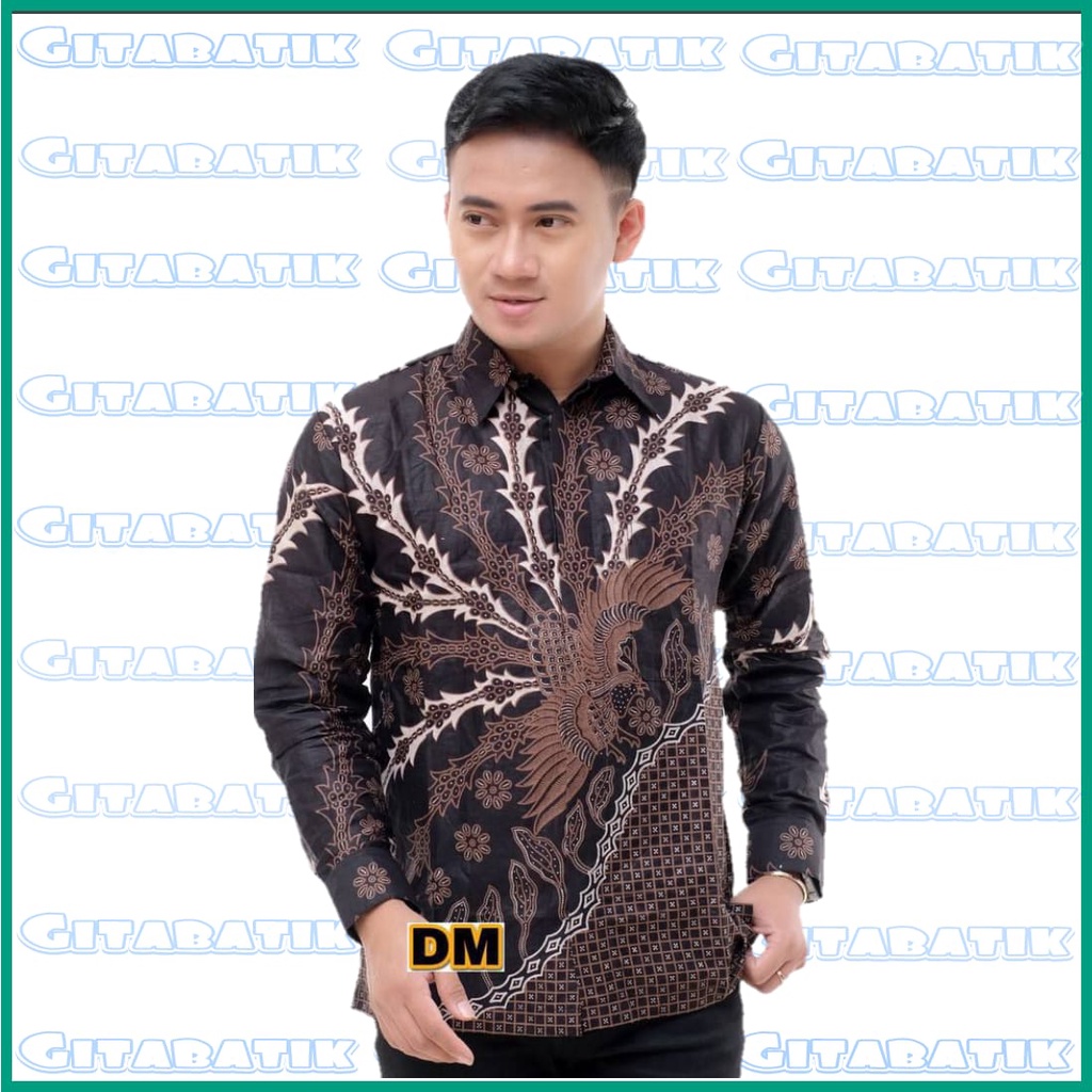 KEMEJA BATIK PRIA LENGAN PANJANG SIZE M L XL XXL BAJU BATIK KANTOR